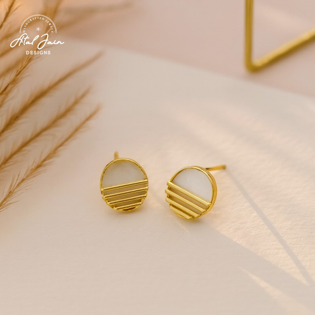 Golden Stripes Elegance Earrings