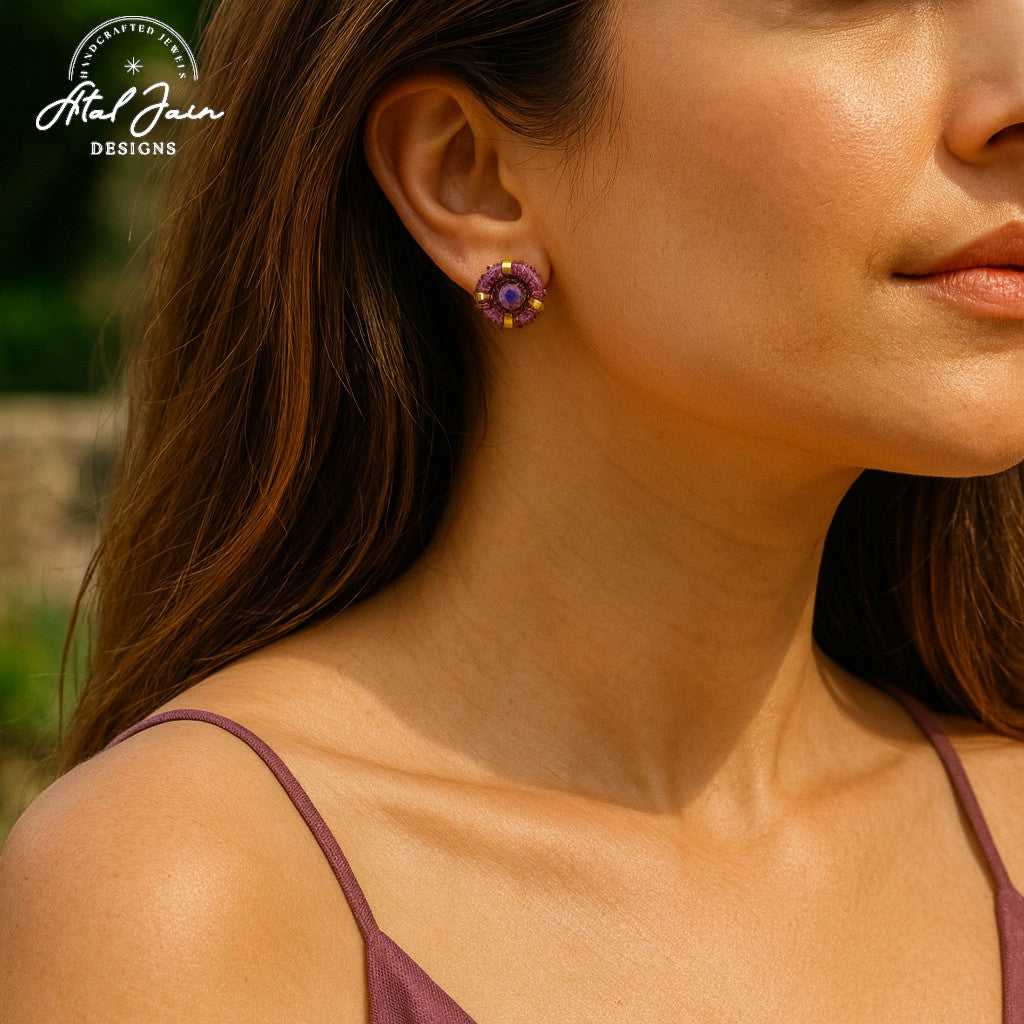 Agate Aura Studs