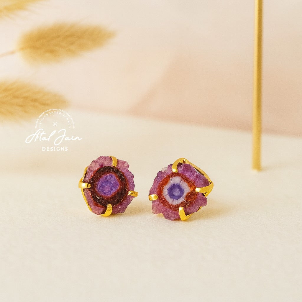 Agate Aura Studs