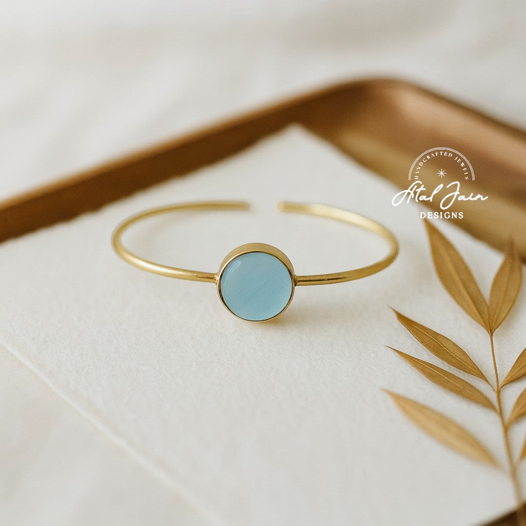 Gilded Serenity Stone Bangle
