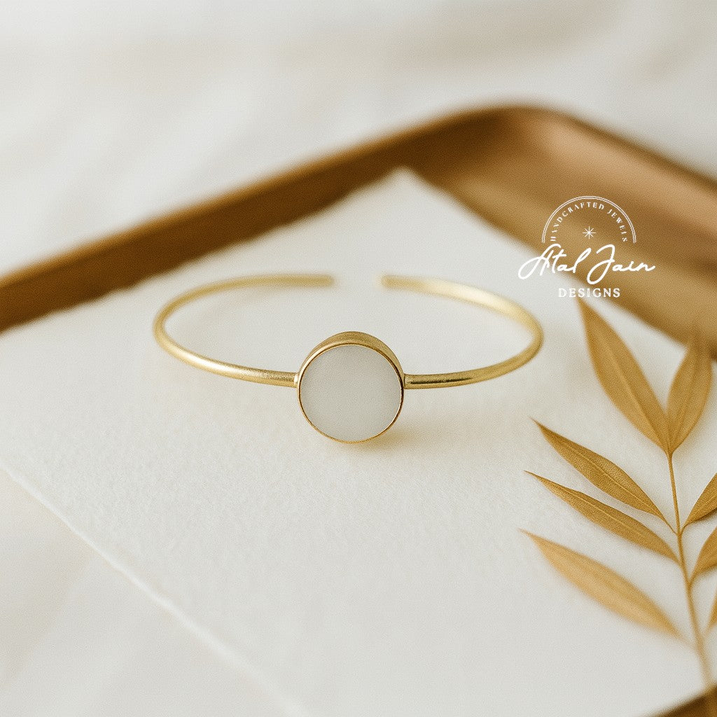 Gilded Serenity Stone Bangle