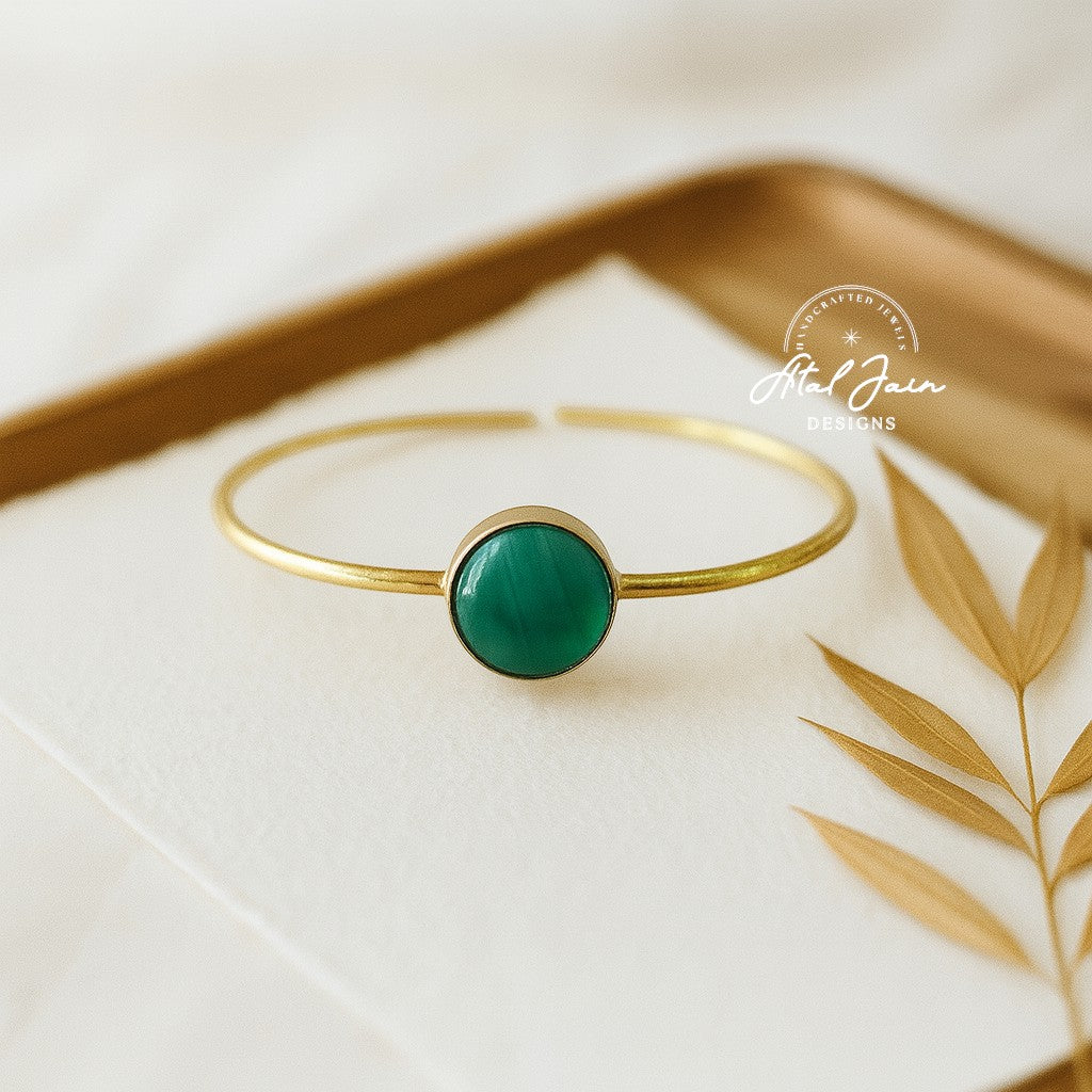 Gilded Serenity Stone Bangle