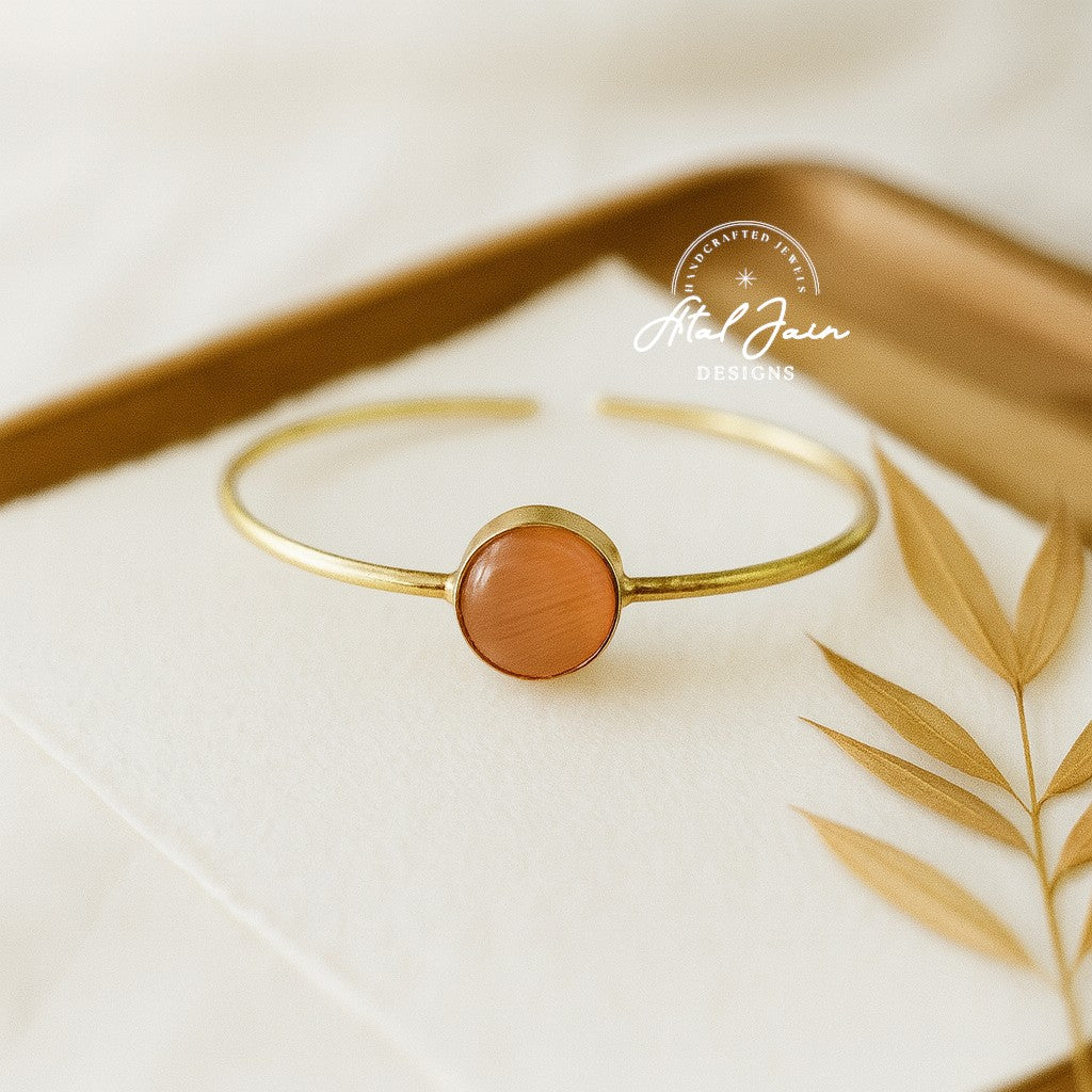 Gilded Serenity Stone Bangle