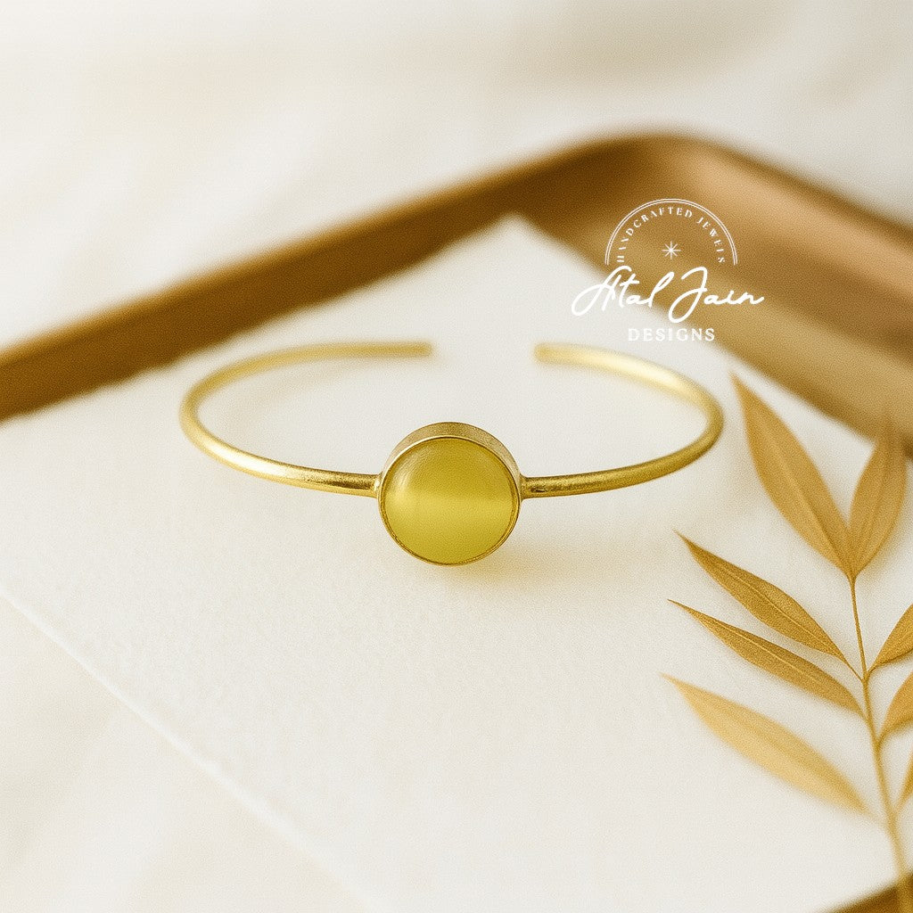 Gilded Serenity Stone Bangle