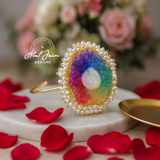 Regal Rainbow Pearl Bracelet
