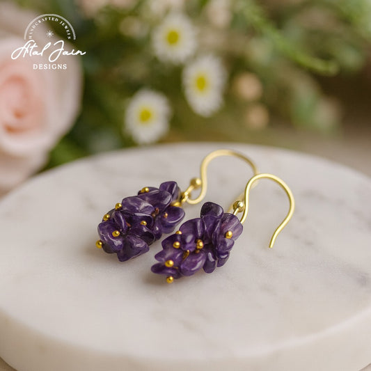 Grapes in Shadow: Elegant Earring Statement