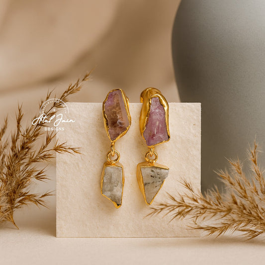 Twin Stone Elegance Earrings