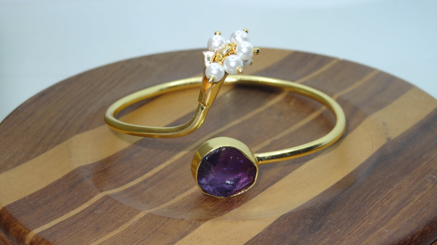 Gilded Petal Charm Cuff