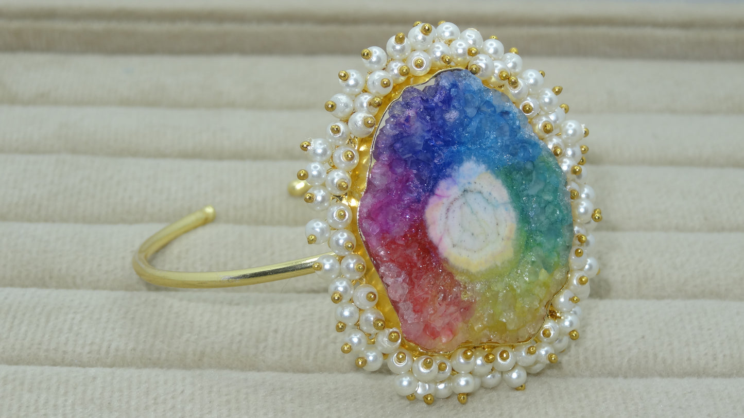 Regal Rainbow Pearl Bracelet