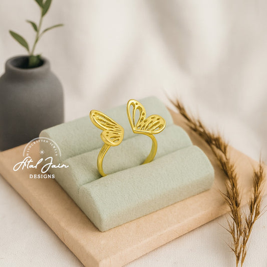Opulent Wings: The Golden Butterfly Ring