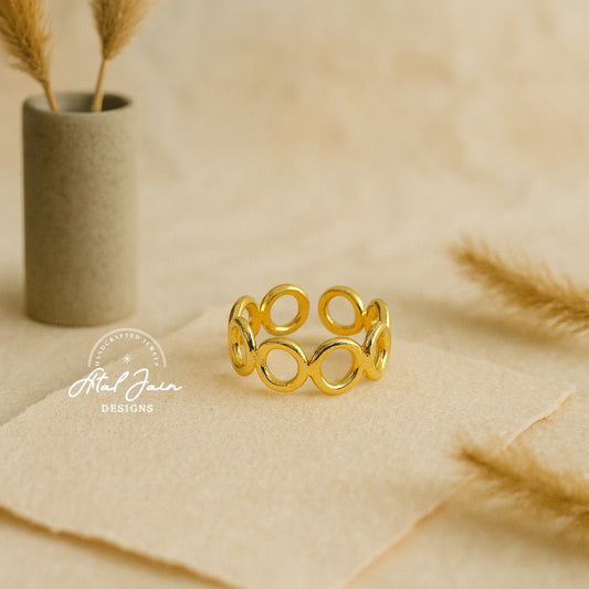 Halo Gold Circle Ring