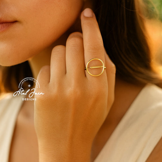 Golden Geometrical Ring