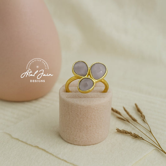 Amethyst Aura Gold Band