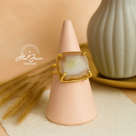 Whispering Rose: Agate Ring