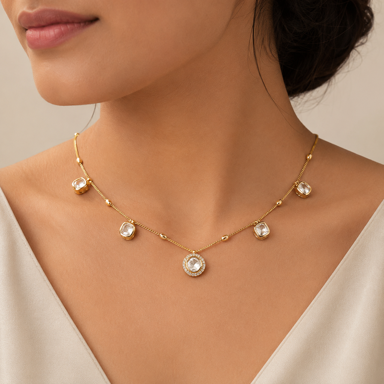 Neysa Spark Set | Premium Moissanite Necklace Set for Women