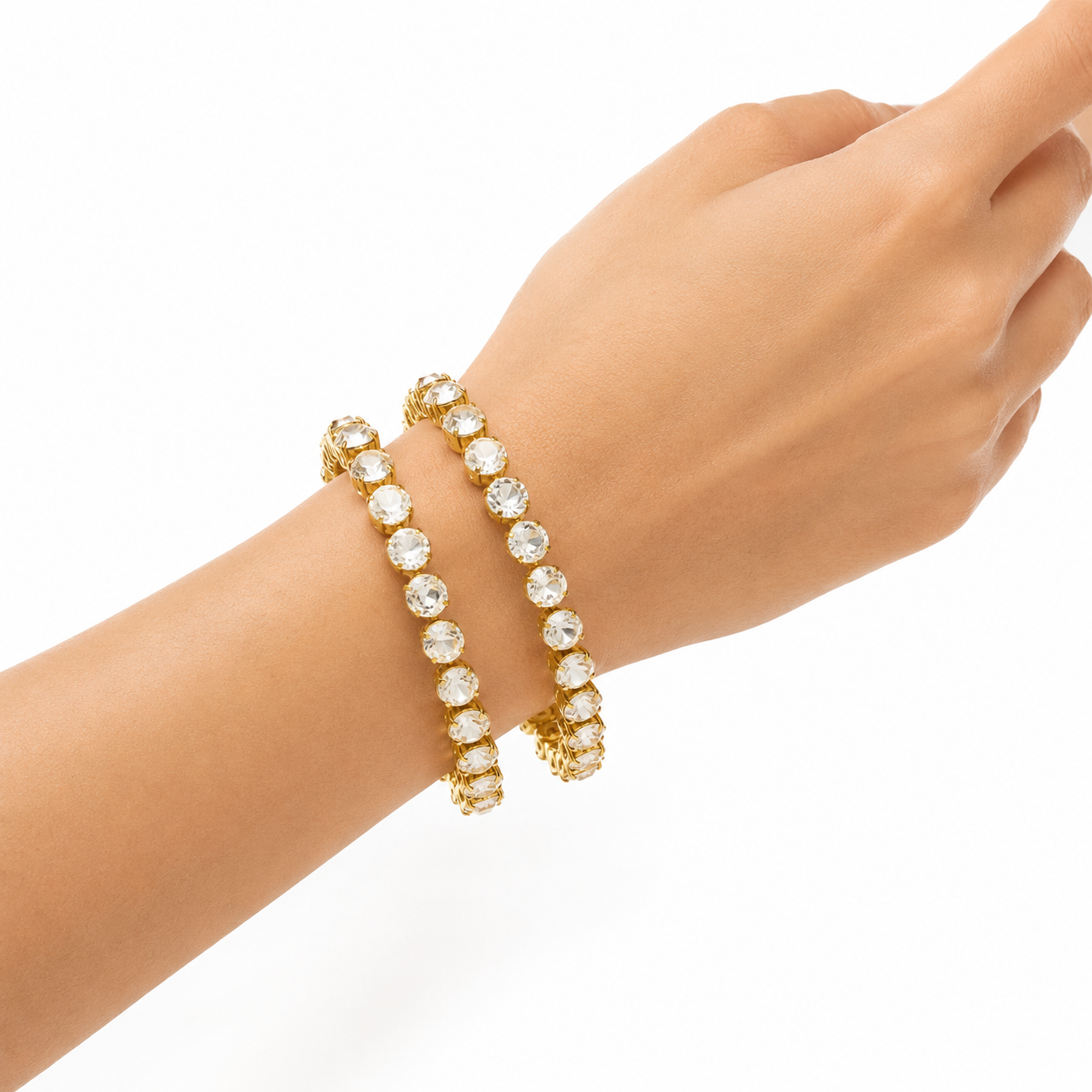 Diamond Dew Polki Bangles for Women | Gold-Plated Bridal & Festive Polki Bangles