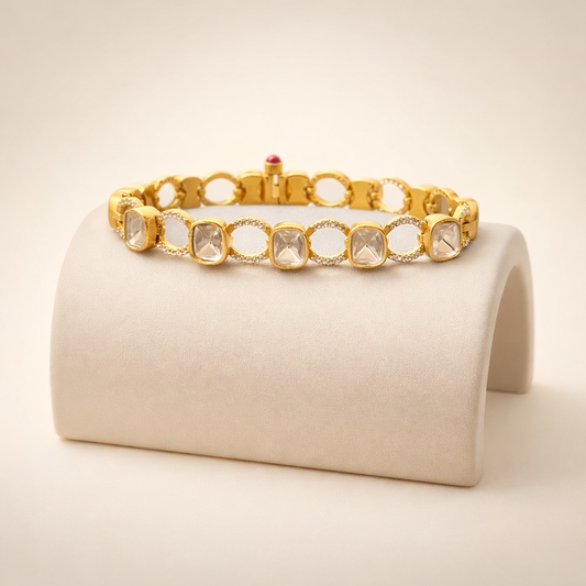 Elysian Polki Bracelet – Luxury Gold Finish Polki Link Bracelet