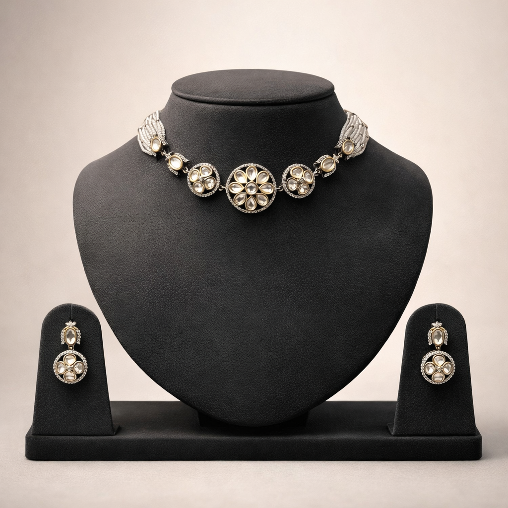 Rani Sa Polki Necklace Set | Elegant Indian Wedding Jewelry