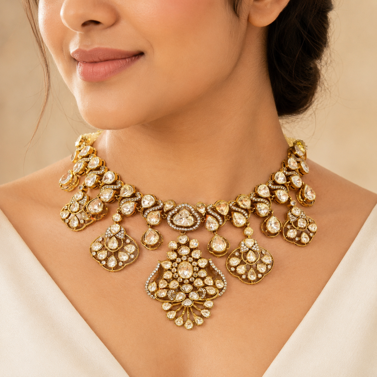 Padmavati Maharani Necklace Set – Royal Polki Bridal Necklace & Earrings Set | Atal Jain Designs