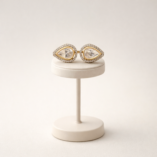 Pear Polki Statement Ring | Teardrop Polki Cocktail Ring | Luxury Indian Polki Ring