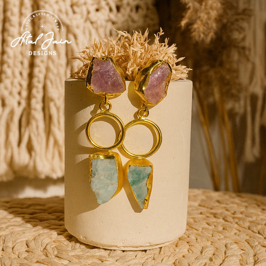 Regal Orchid Stone Earrings
