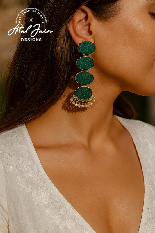 Majestic Pearl & Carved Gemstone Duo