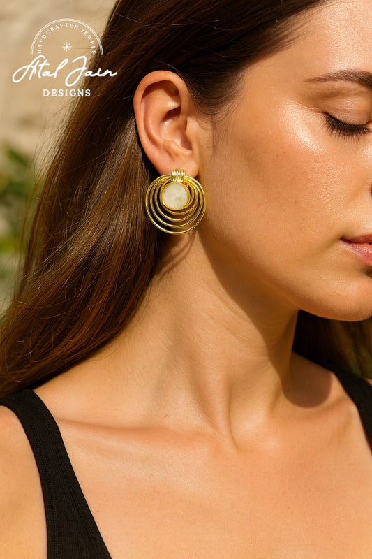 Ivory Luxe Gemstone Earrings
