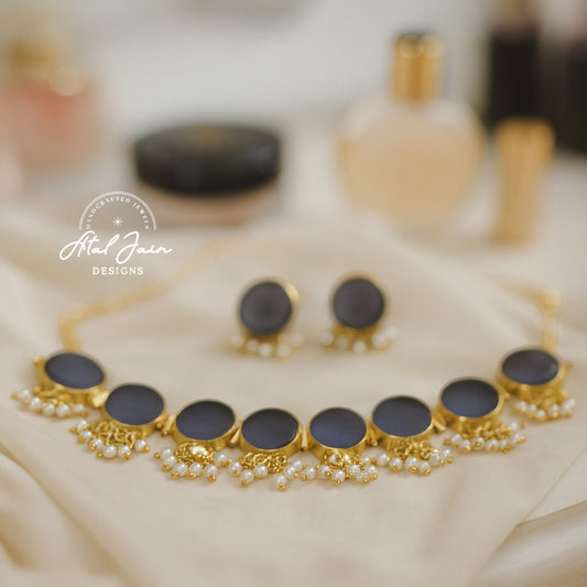 Azure Elegance Choker and Earring Set