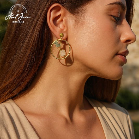 Golden Twilight Gemstones Earrings