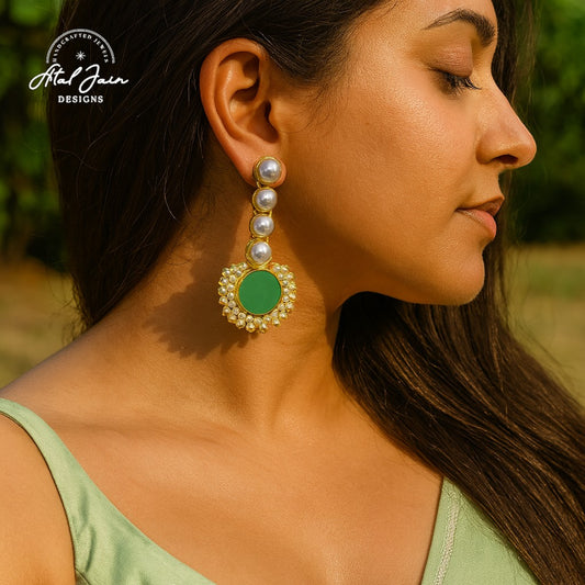 Lavish Gemstone & Pearl Earrings